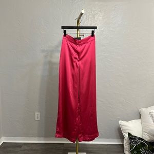 NWT House of Harlow 1960 Irolo Wide Leg Red Satin Pants